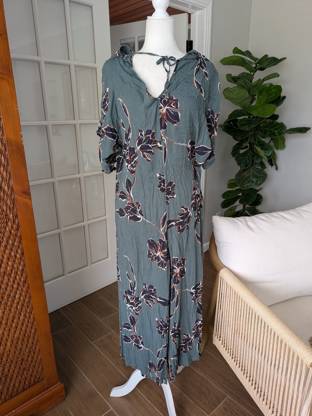 O'Neill Green Wide Leg Jumpsuit Small